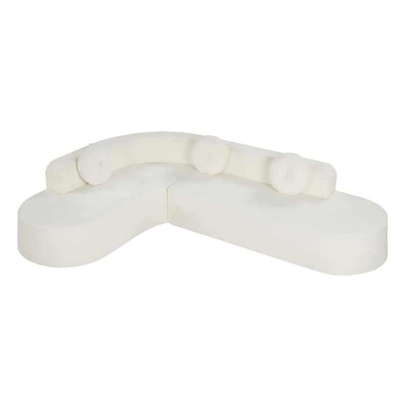 Christopher Knight Home - Mirod 122'' Extra Large Sectional Sofa with Elegant Curved Design and Plush Round Cushions