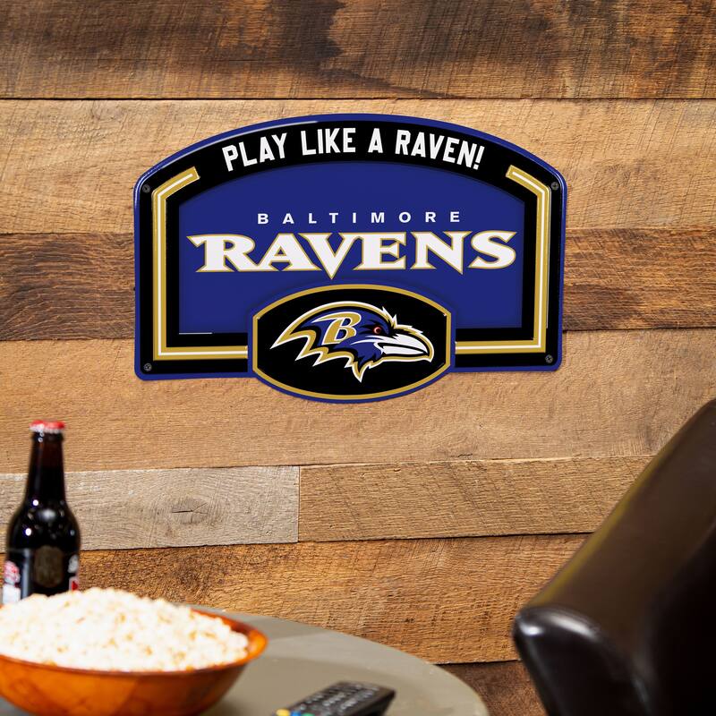 Baltimore Ravens Embossed Steel Wall Sign, 11" x 17"