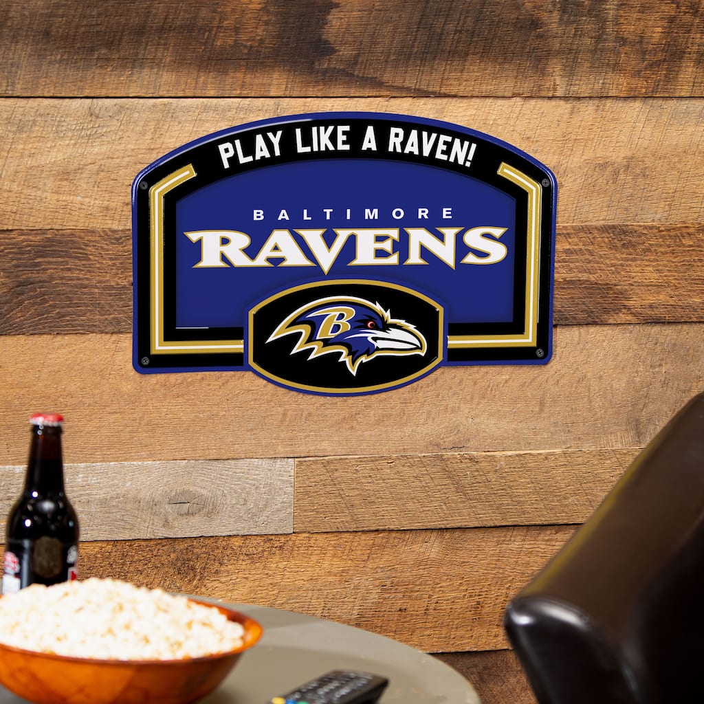 Baltimore Ravens Embossed Steel Wall Sign, 11" x 17"