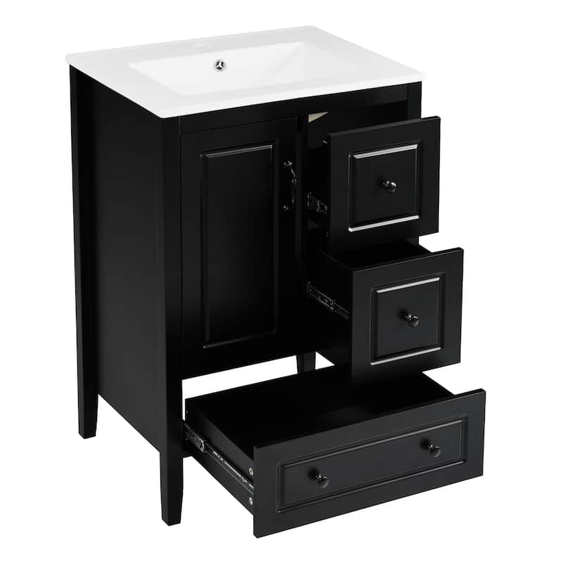 Christopher Knight Home - Luxford 24" Bathroom Vanity with Sink with 3 Soft-closing Drawers
