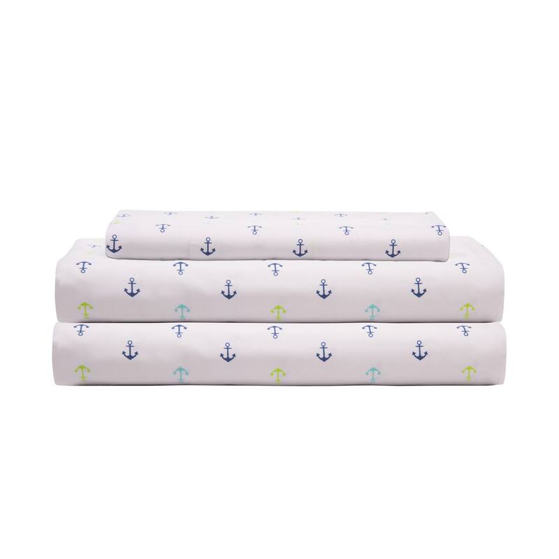 Hotel Coastal Microfiber Print Bed Sheet Set