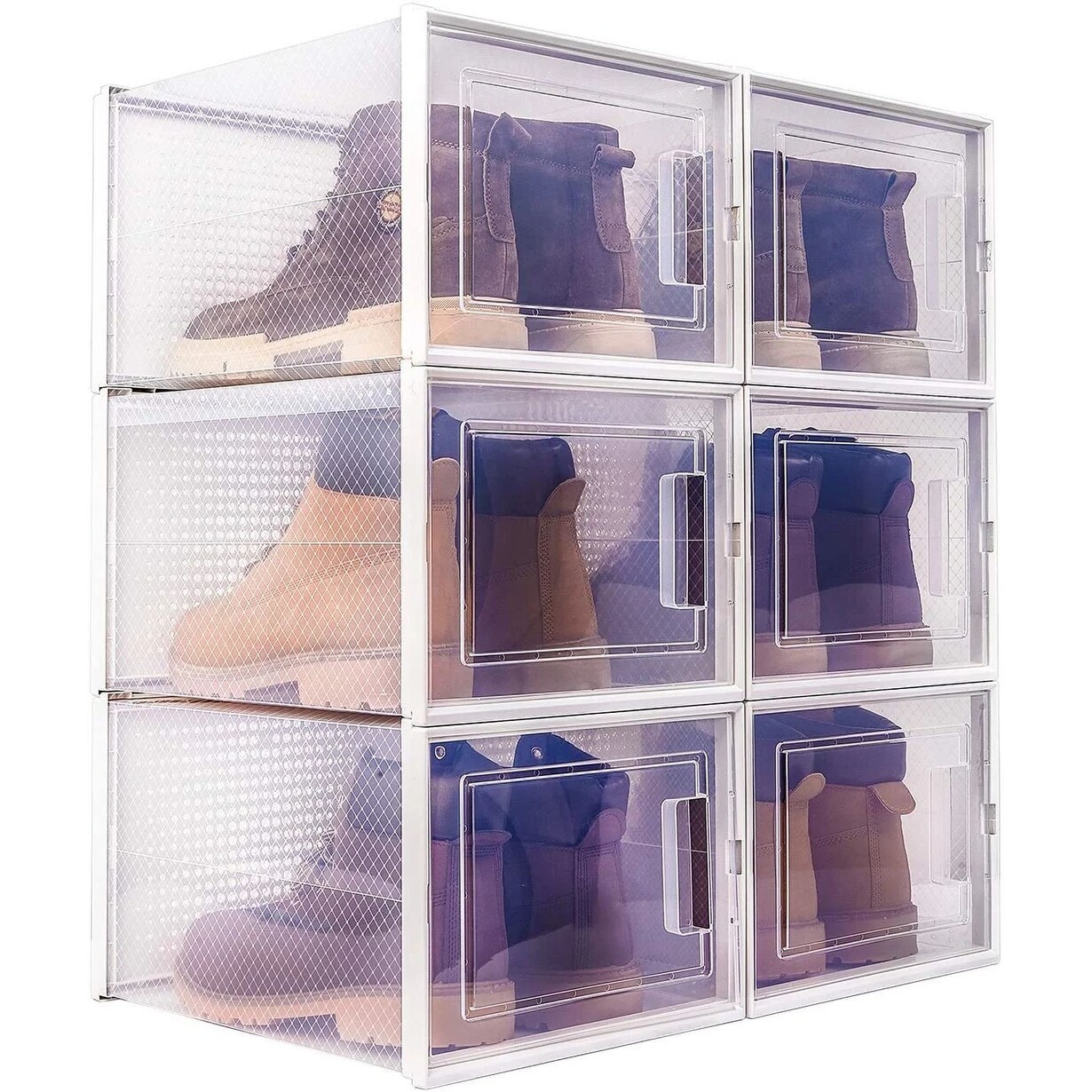 Storage Shoe Box Foldable Clear Sneaker Display Box Stackable