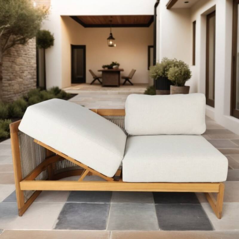 Modern Rope-woven Modular Outdoor Sectional Sofa Set with Adjustable Recliners and Olefin Cushions