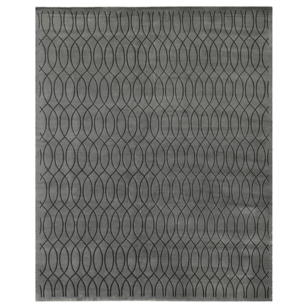 Metro Velvet hand-knotted Wool/Viscose Light Gray Area Rug - 8' x 10'