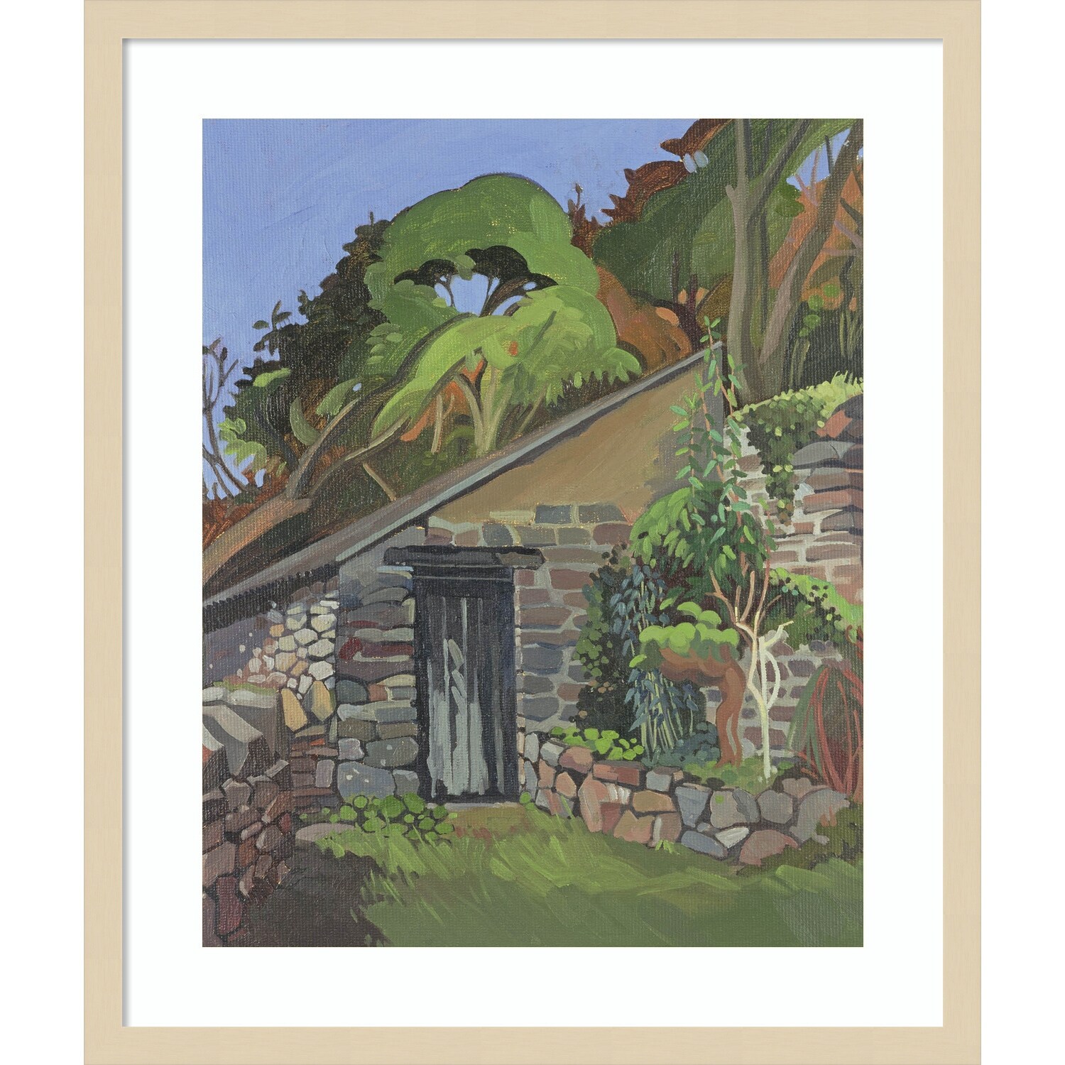 The Shed Clovelly by Anna Teasdale Wood Framed Wall Art Print, image size:1500x1500