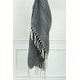 preview thumbnail 10 of 23, Rizzy Home Striped Hand-tied Throw Blanket Charcoal