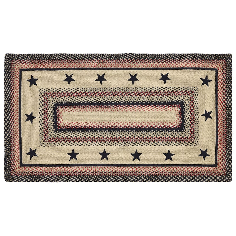 Colonial Star Jute Rug Rect w/ Pad 27x48 - 27" x 48" Rectangle