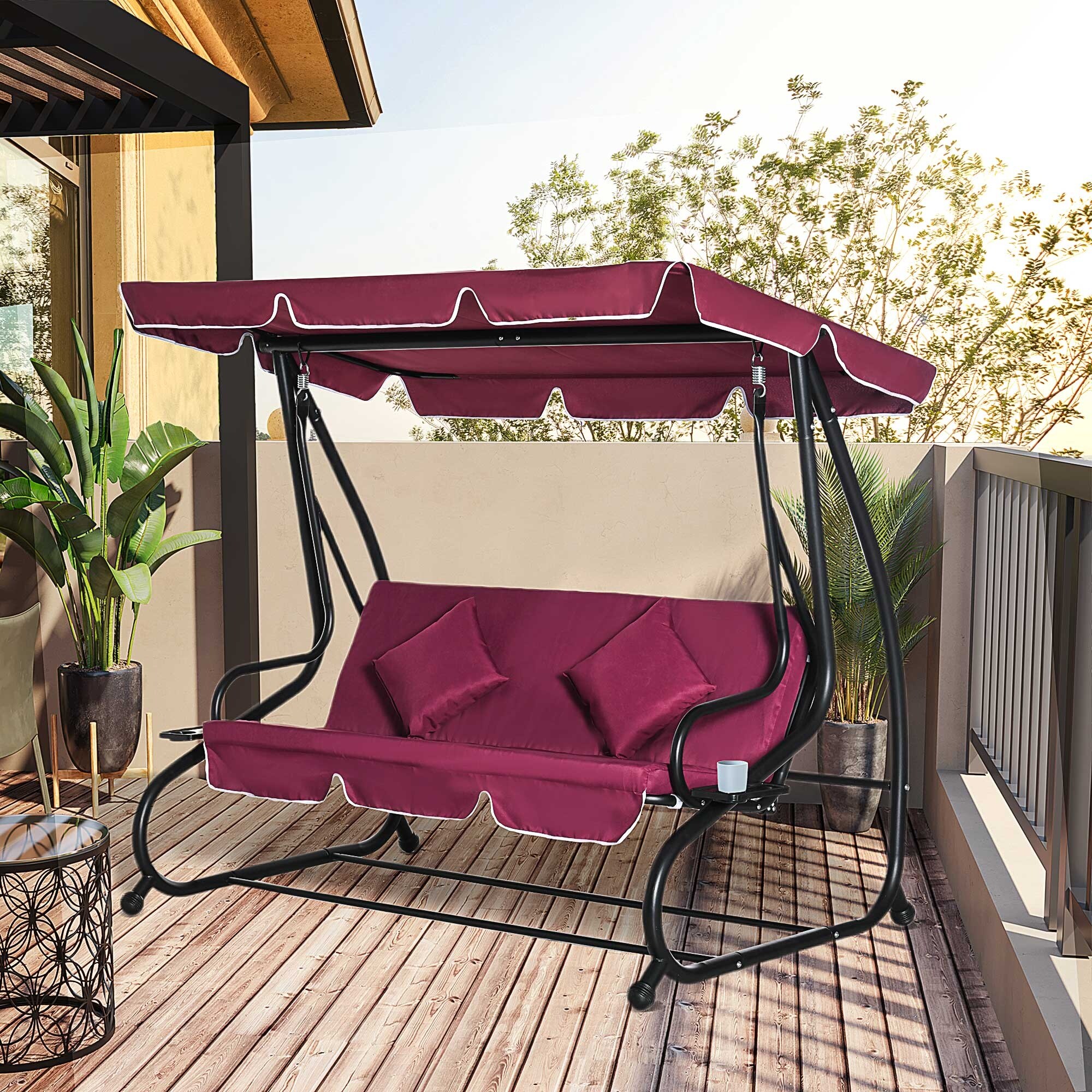 Swing bench with canopy discount