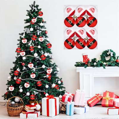 12Pcs Santa Shatterproo Christmas Balls Ornaments for Christmas Tree