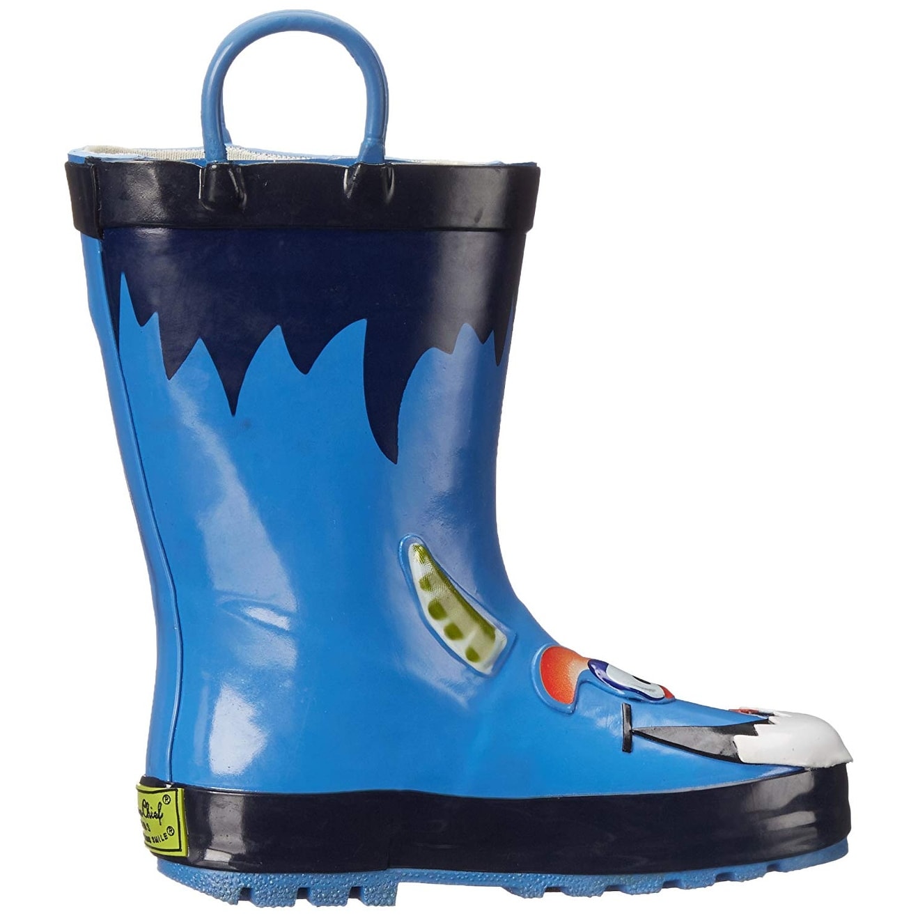 Western Chief Boys Waterproof Printed Rain Boot with Easy Pull On Handles
