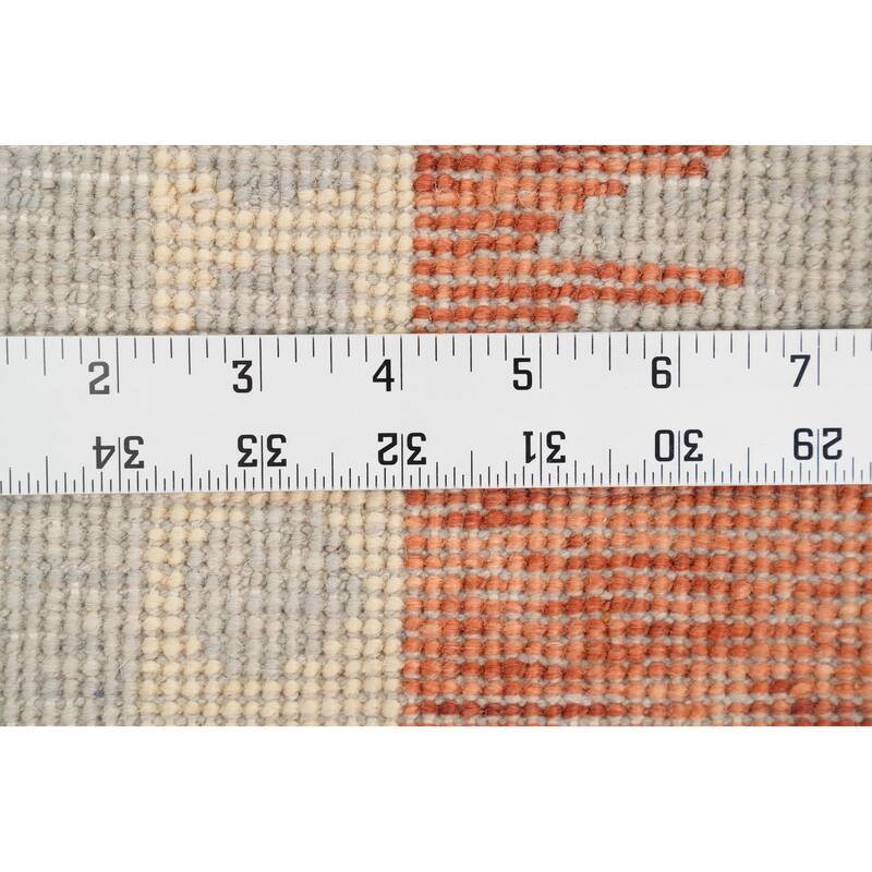 Hand Knotted Oriental 100% Wool Carpet Modern Geometric Beige & Ivories Gabbeh Area Rug - 13' 3'' X 10' 0''