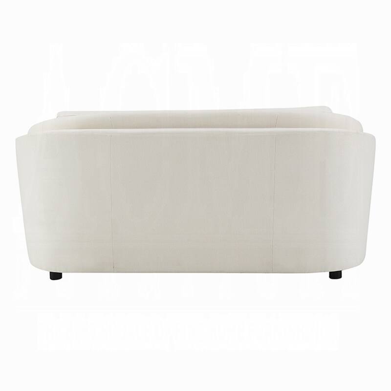 Riku Loveseat, 2 Lumbar Pillows, 69 Inch, Beige Linen, Modern Shape