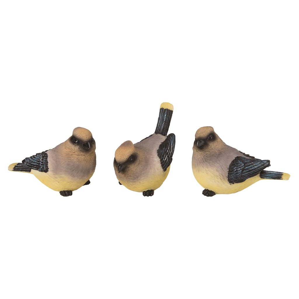 Transpac Resin 5" Multicolor Spring Beautiful Birds Set of 3