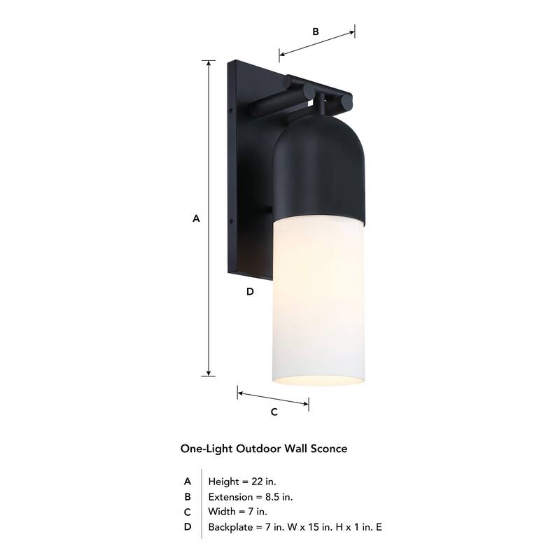 Ever Spring 7 in. 1-Light Black Outdoor Wall Sconce Light for Porches - 22