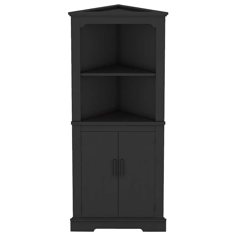 Tall Corner Cabinet With Doors For Living Room, Bathroom, Dining Room Or Kitchen