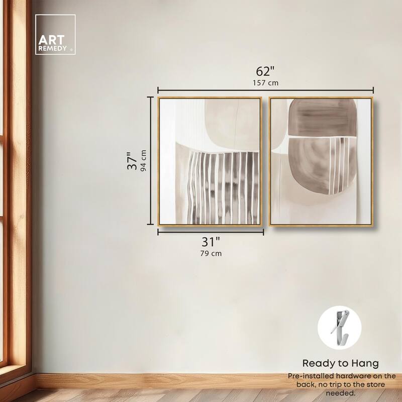 Elements of Quiet Canvas Set of 2 by Art Remedy