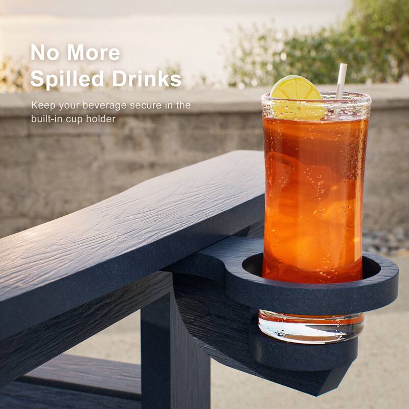 Glider Adirondack Patio Chair, 3-Position Adjust Smooth Motion Chair