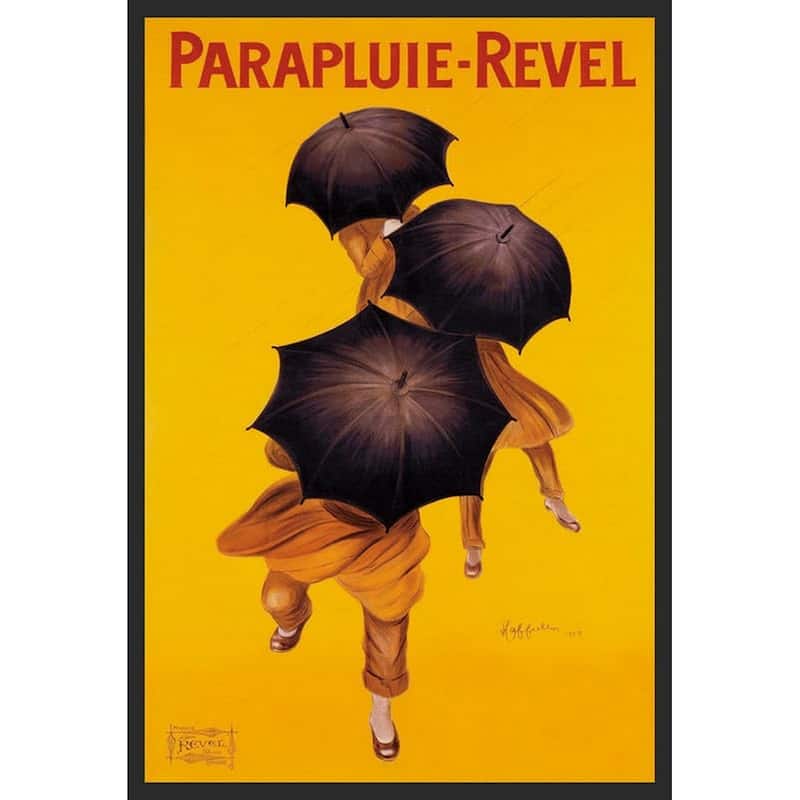 Cappiello Parapluie Revel 1922 Vintage Framed Poster - 24 x 36 Inch
