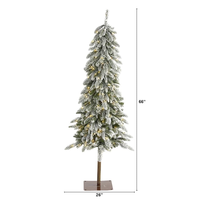 Artificial Christmas Tree 5.5Ft Pre-Lit Xmas Tree with Warm White Lights & Bendable Branches - Green - 66