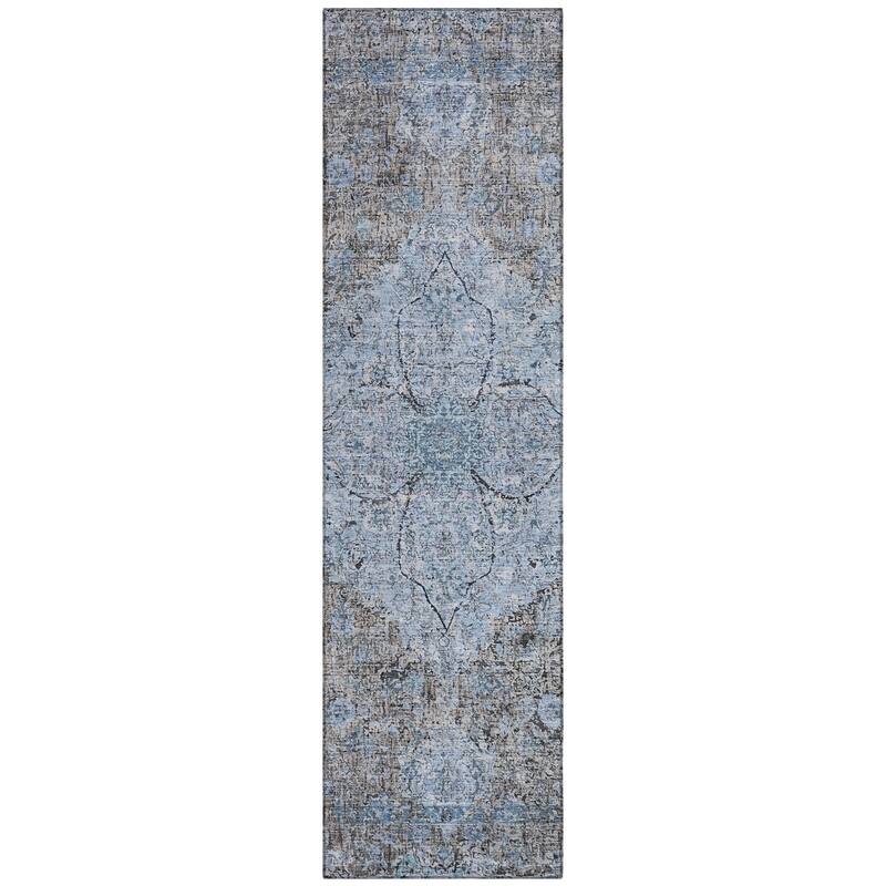 Machine Washable Indoor/Outdoor Traditional Global Chantille Rug