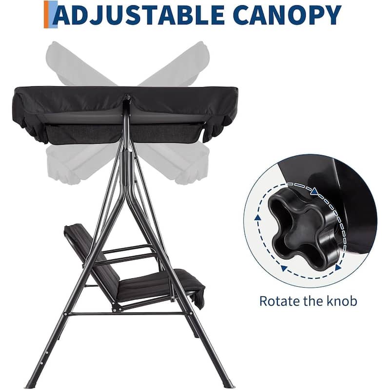 3-person outdoor swing chair swing with textilene seat
