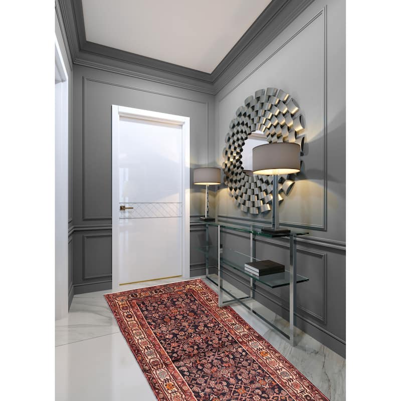 ECARPETGALLERY Hand-knotted Andelz Black, Red Wool Rug - 3'3 x 9'1