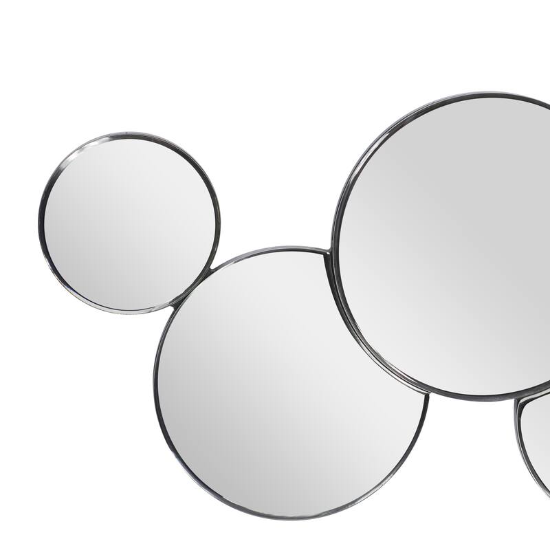Glass Bubble Cluster Wall Mirror - Silver - Roche River Decor - 1"W x 57"L x 20"H