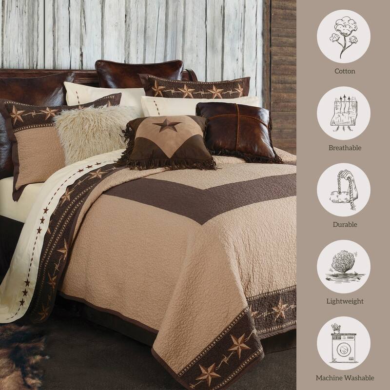 Paseo Road by HiEnd Accents Star Ranch Reversible Quilt Set, 3PC