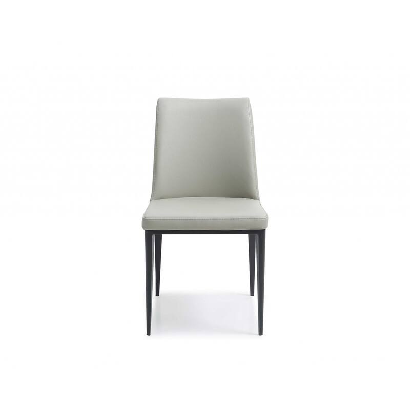 HomeRoots Set of Two Gray and Black Faux Leather Dining Side Chairs