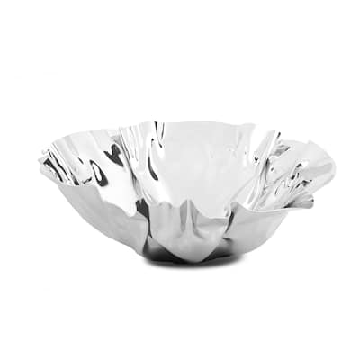12.5" Round Stainless Steel Wavy Design Serving Bowl