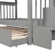 preview thumbnail 11 of 14, Twin over Twin Bunk Bed with Twin size Trundle for Bedroom, Grey