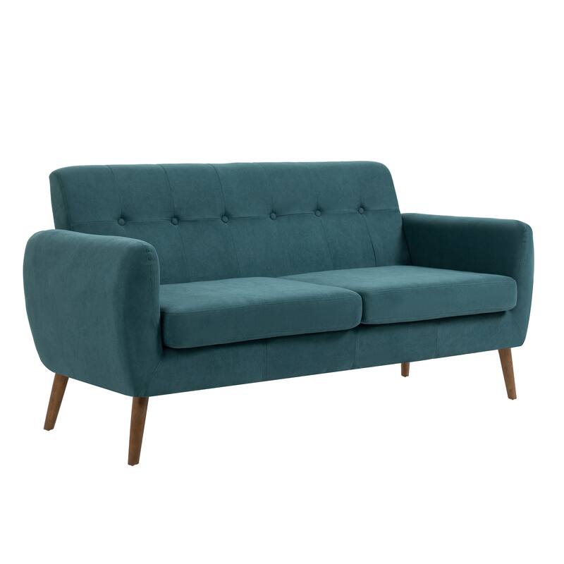 Porthos Home Rya Loveseat Small Sofa Couch, Fabric, Rubberwood - Green
