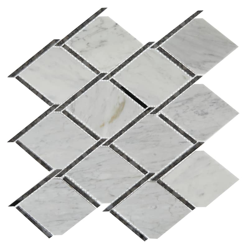 Daltile Lavaliere Natural Stone Chain Link Mosaic (15 Pc per Carton) (15.75 Sqft per Carton) - Carrara White