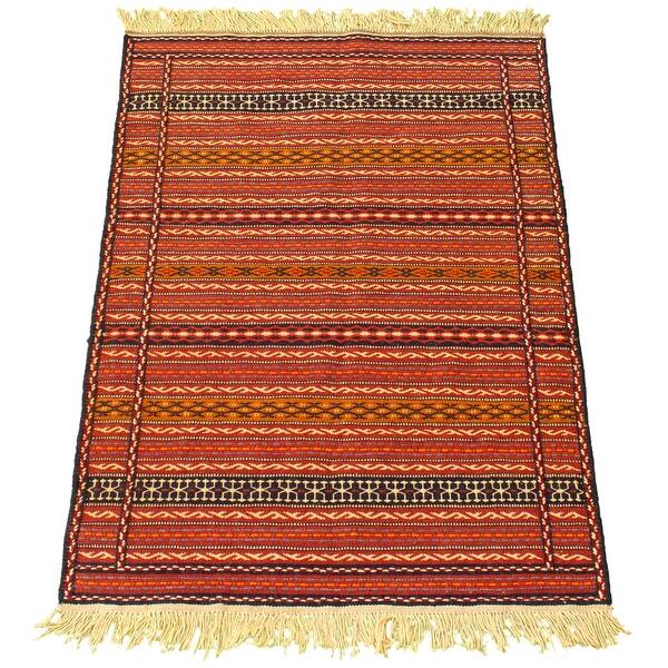 Shop Ecarpetgallery Flat Weave Ottoman Kashkoli Red Wool Tapestry Kilim 3 3 X 5 0 On Sale Overstock 31585925