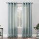 No. 918 Emily Voile Sheer Grommet Curtain Panel, Single Panel - 59x95 - Harbor Blue