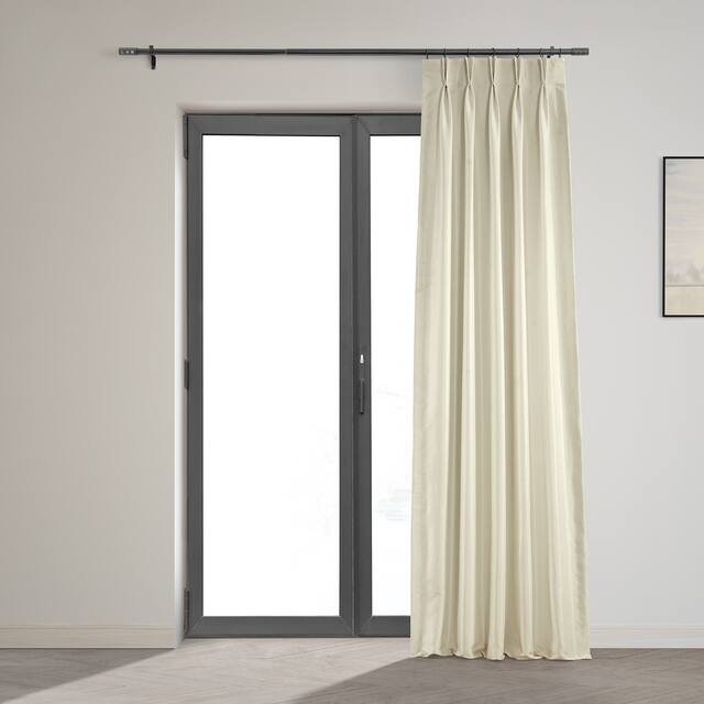 Exclusive Fabrics Solid Faux Dupioni Pleated Blackout Curtain Panel