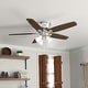 preview thumbnail 1 of 14, Hunter 52" Builder Low Profile Ceiling Fan with 3-Light Light Kit and Pull Chain - Casual, Traditional, Transitional Brushed Nickel with Cherry-Mahogany blades