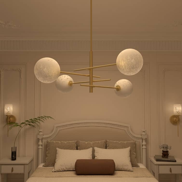 Acroma 4-Light Sputnik Gold Modern Chandelier-UL - N/A