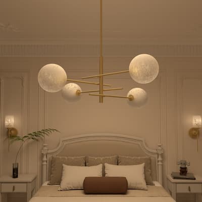 Acroma 4-Light Sputnik Gold Modern Chandelier-UL - N/A