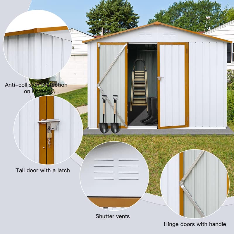 10'x12' Metal Outdoor Shed Organizer & Garden Storage