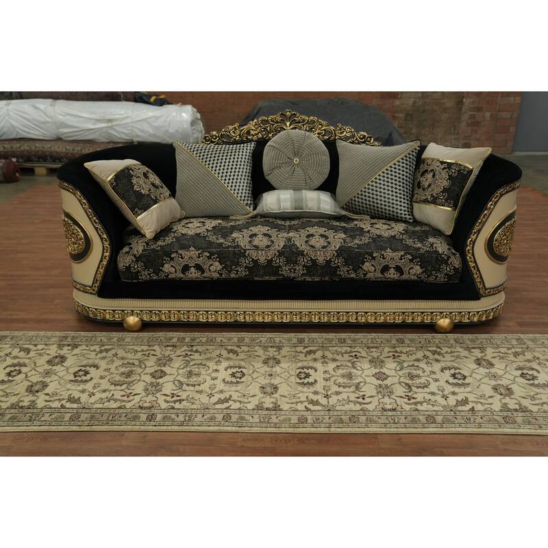 Hand Knotted Oriental 100% Wool Carpet Traditional All-Over Beige & Ivories Ziegler Runner Rug - 11' 1'' X 2' 8''