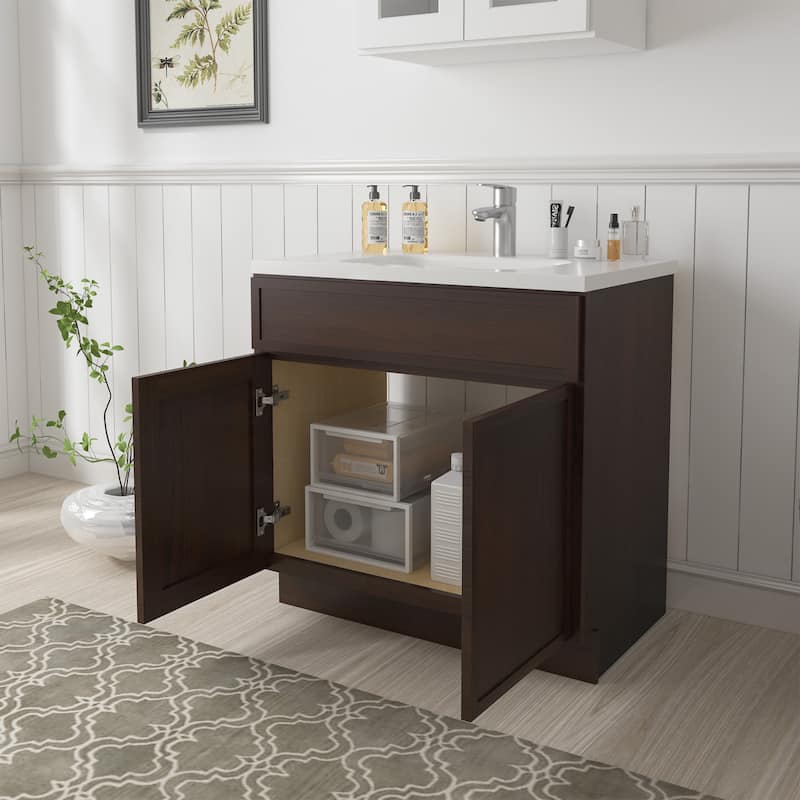 Vanity Art 36" Freestanding Single Base Storage Cabinet with Soft Close Doors