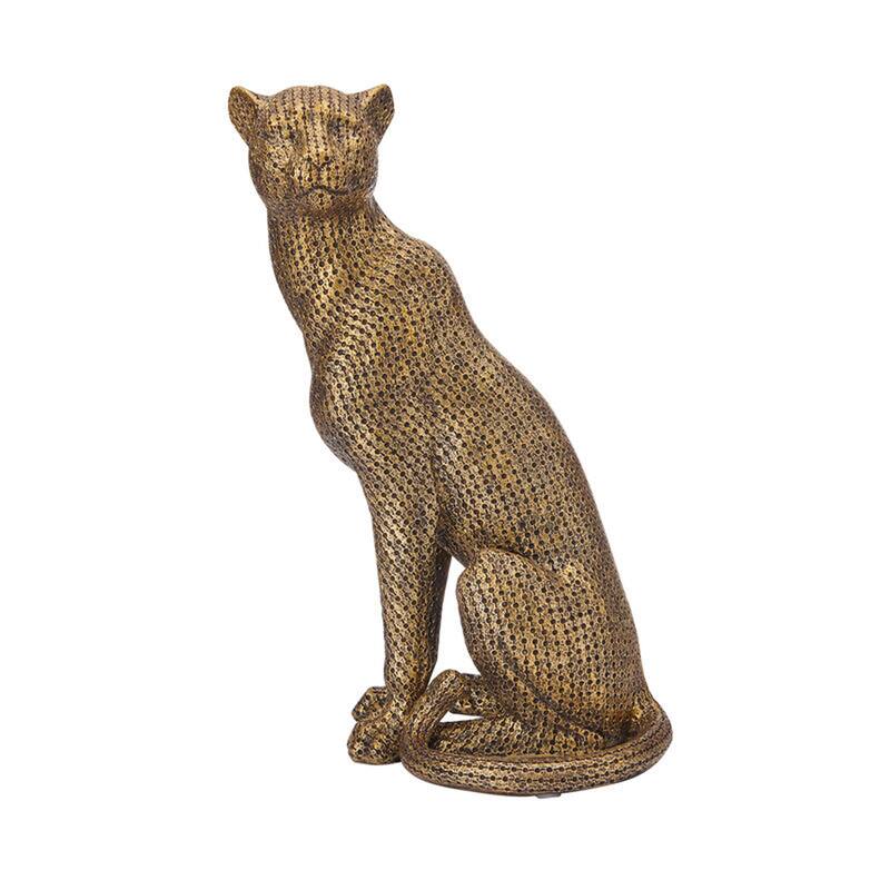 Elements Gold Resin Leopard Décor, 9 Inch