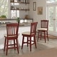 preview thumbnail 9 of 15, Eleanor Slat Back Wood Swivel Stool by iNSPIRE Q Classic