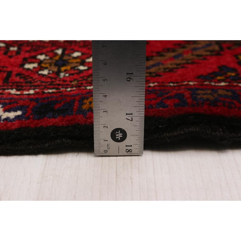 ECARPETGALLERY Hand-knotted Sarabi Cream, Red Wool Rug - 3'2 x 14'5