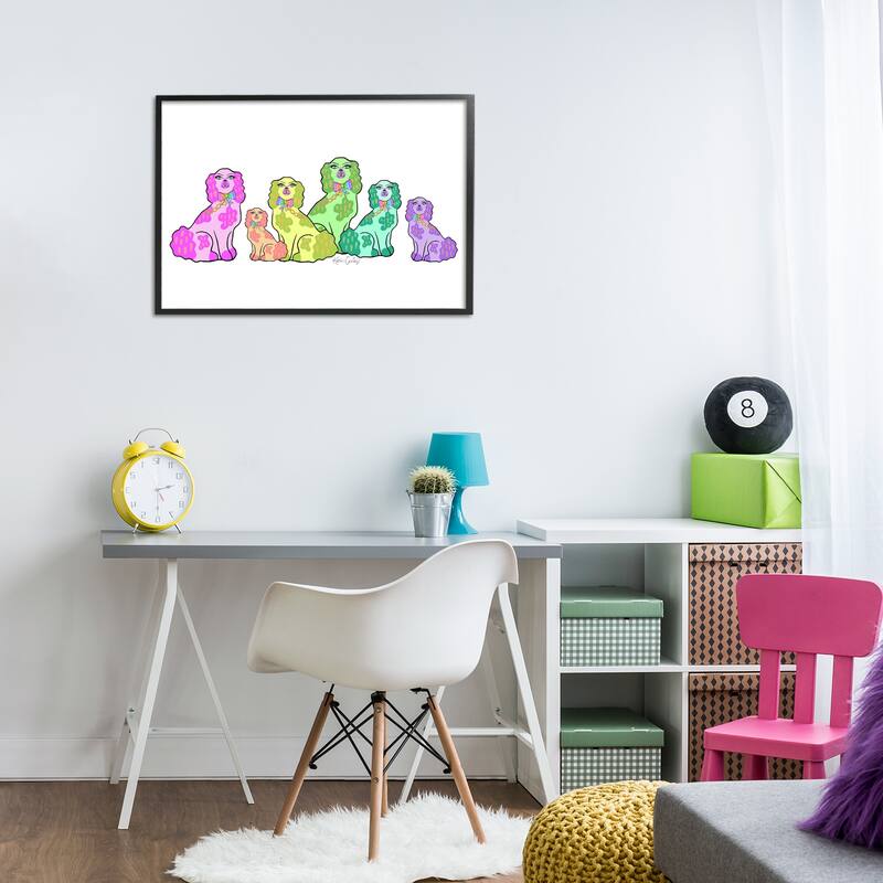 Stupell Colorful Posh Pooches Framed Giclee Art Design By Katie Conley