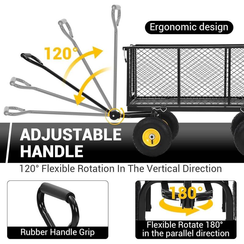 1100 Lbs Capacity Garden Wagon Carts on Wheels for Lawn Garden Yard