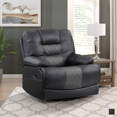 Emory Breathable Faux Leather Swivel Glider Reclining Chair