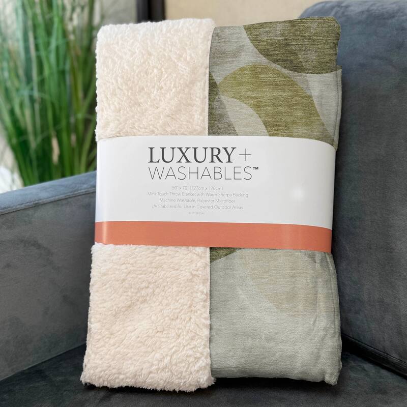 Premium Machine Washable Abstract Contemporary Sherpa Throw Blanket