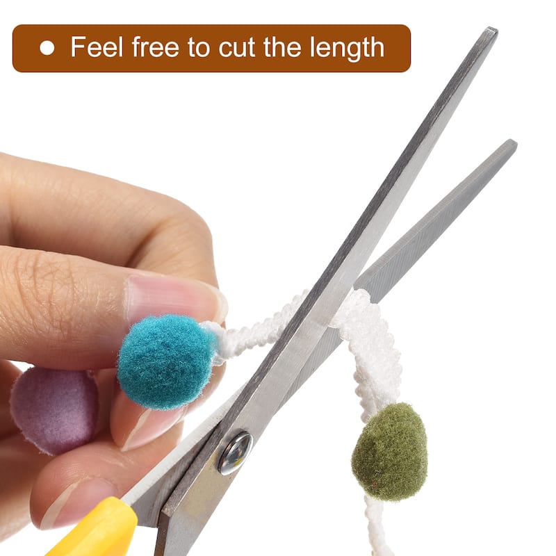 5 Yards Pom Pom Ball Fringe Trim Ribbon Sewing for DIY Projects Colorful
